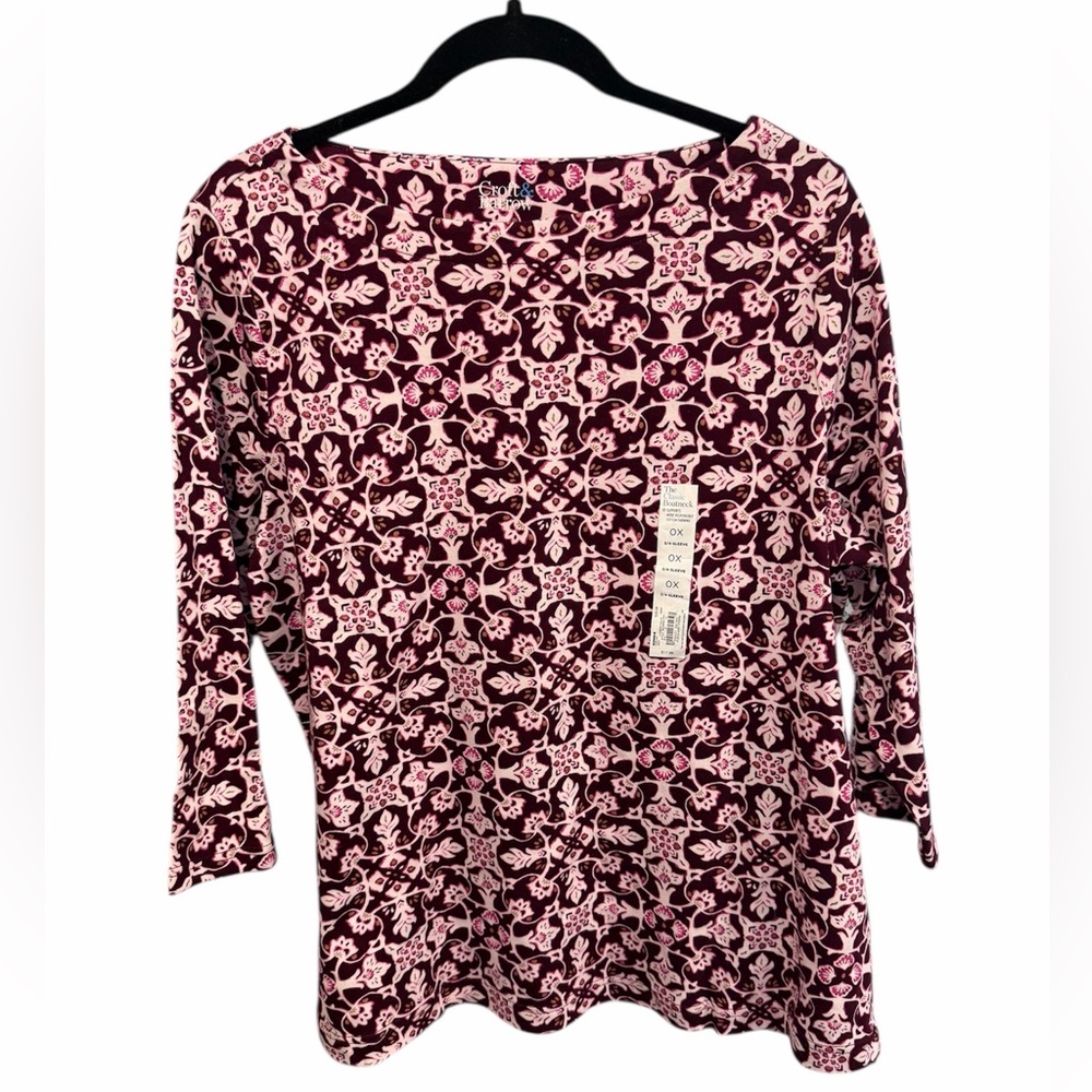 Croft & Barrow Boatneck 3/4 Sleeve Top